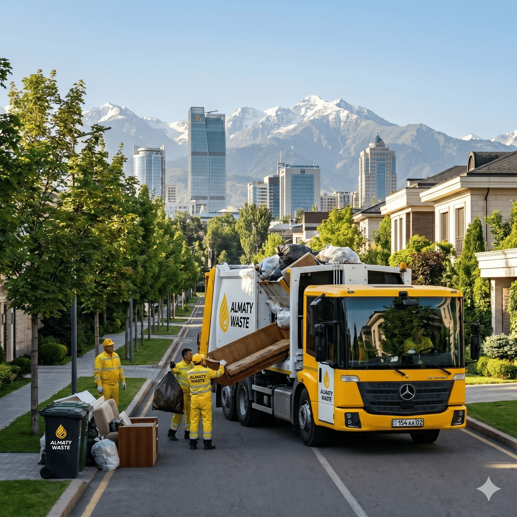Тұрмыстық қоқысты шығару — Almaty Waste